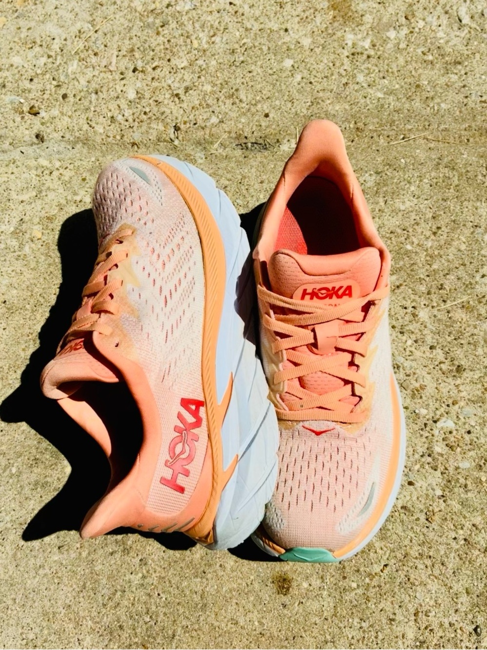 Hoka One One Womens Clifton 8 Cantaloupe Orange Running sneakers size 6.5